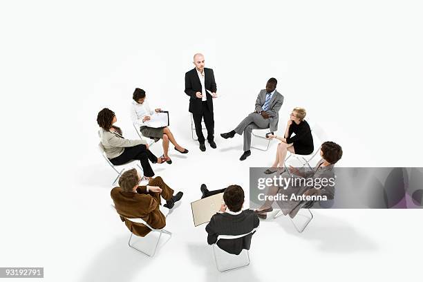 business people in a meeting - bussines group suit tie fotografías e imágenes de stock