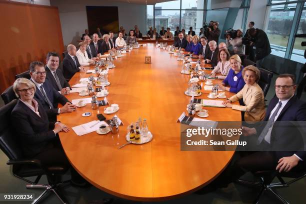 Education Minister Anja Karlizcek, Minister for Economic Cooperation and Development Gerd Mueller, Minister of Work and Social Affairs Hubertus Heil,...