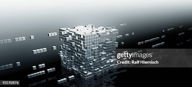 cube formation - future technology white stock illustrations