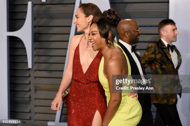 Gal Gadot and Tiffany Haddish attend the 2018 Vanity Fair Oscar Party Hosted By Radhika Jones - Arrivals at Wallis Annenberg Center for the...