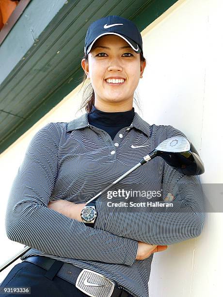 Michelle Wie poses for a portrait prior to the start of The LPGA Tour Championship presented by Rolex at the Houstonian Golf and Country Club on...