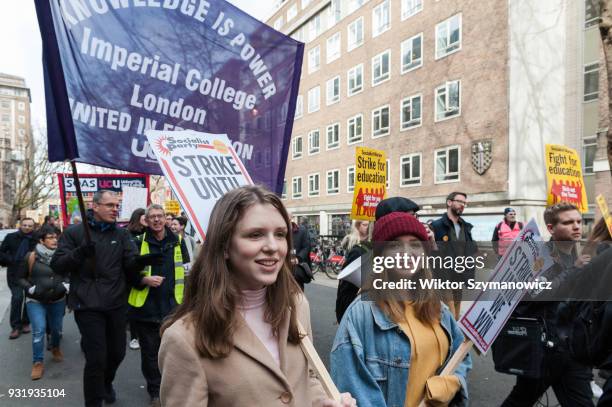 Few thousand of people including higher and further education staff and students took part in a protest march across central London to Westminster...
