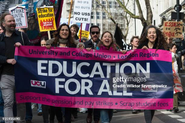 Few thousand of people including higher and further education staff and students took part in a protest march across central London to Westminster...