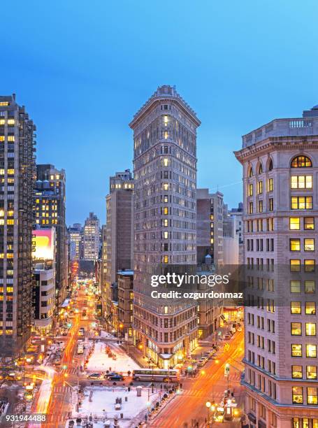 flatiron building (new york) - fifth avenue stockfoto's en -beelden