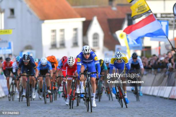 Sprint / Arrival / Fabio Jakobsen of Netherlands and Team Quick-Step Floors / Amaury Capiot of Belgium and Team Sport Vlaanderen - Baloise / Hugo...