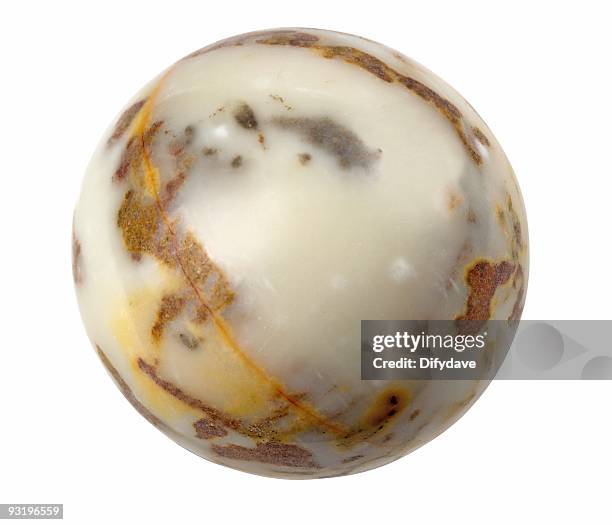 marble sphere isolated on white - alien planet stock pictures, royalty-free photos & images