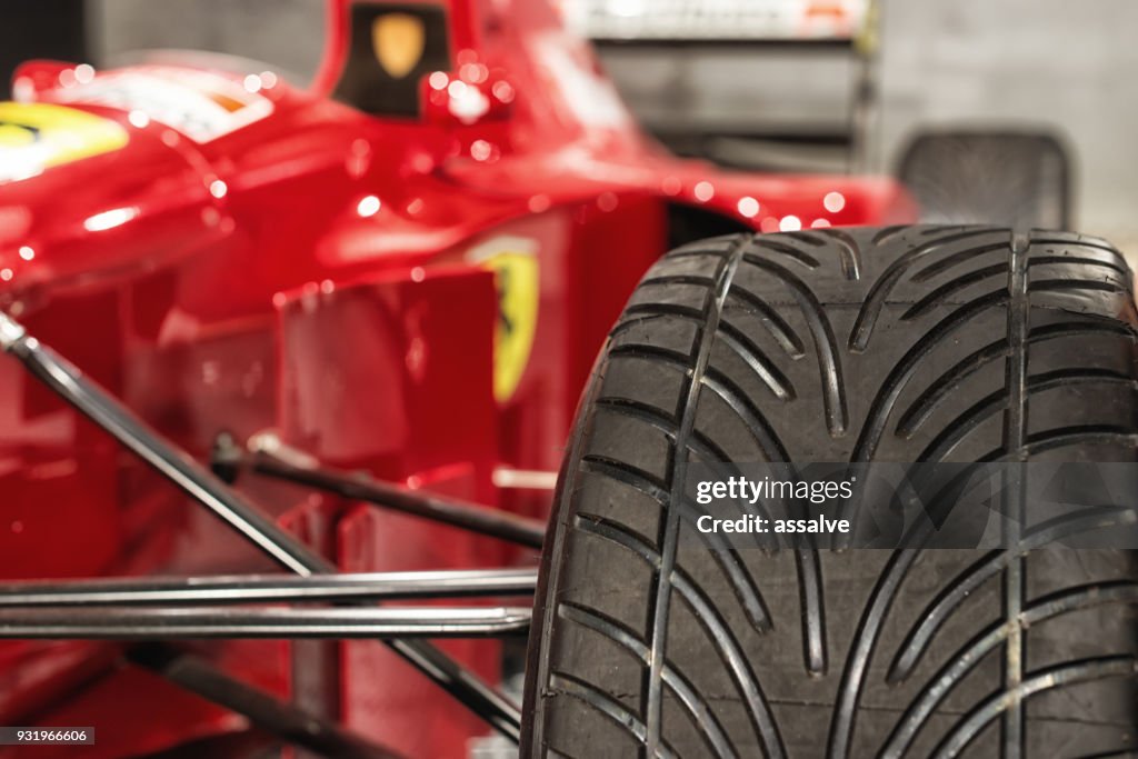 Tire of a ferrari Formula 1 racing car