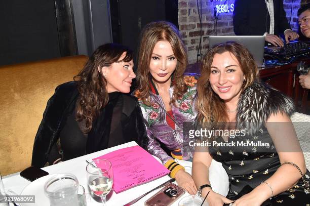 Camilla Olsson, Yung Hee Kim and Nelli Hantman attend Lieba Nesis Birthday Dinner at Jue Lan Club on March 1, 2018 in New York City.