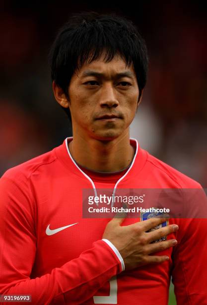 Kim Nam Il of South Korea during the International Friendly match between South Korea and Serbia at Craven Cottage on November 18, 2009 in London,...