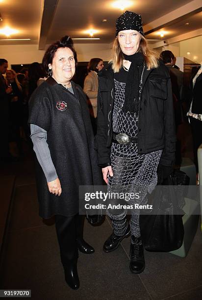 Suzy Menkes and Veruschka Graefin von Lehndorff attend the IHT Techno Luxury Conference cocktail at The Corner on November 18, 2009 in Berlin,...