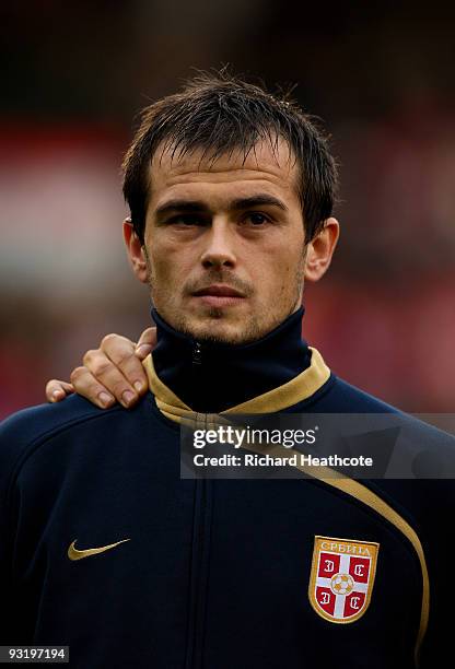 Danko Lazovic of Serbia during the International Friendly match between South Korea and Serbia at Craven Cottage on November 18, 2009 in London,...