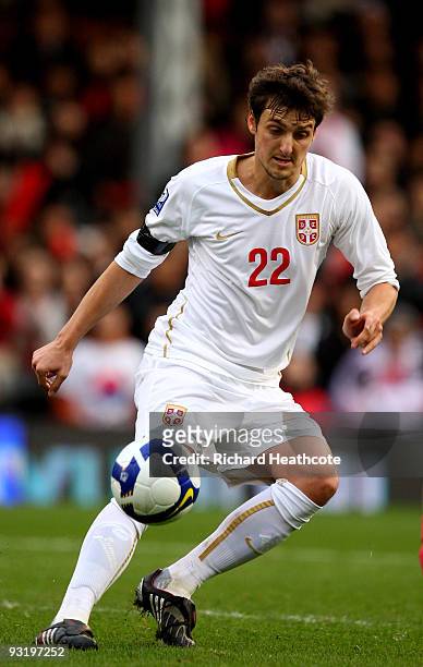 Zdravko Kuzmanovic of Serbia during the International Friendly match between South Korea and Serbia at Craven Cottage on November 18, 2009 in London,...