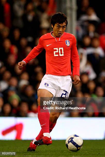 Lee Dong Gook of South Korea during the International Friendly match between South Korea and Serbia at Craven Cottage on November 18, 2009 in London,...