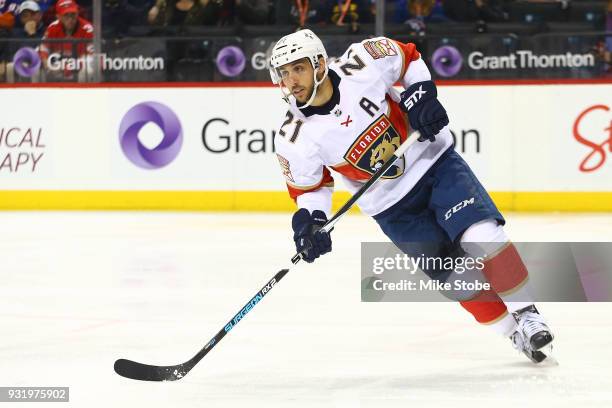 Vincent Trocheck of the Florida Panthers skates against the New York Islanders at Barclays Center on January 30, 2018 in New York City. Florida...