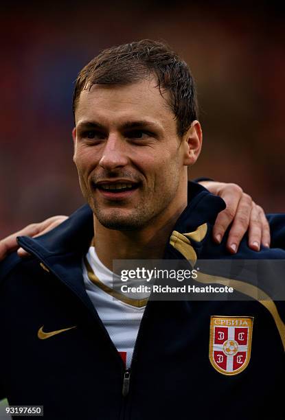 Milan Jovanovic of Serbia during the International Friendly match between South Korea and Serbia at Craven Cottage on November 18, 2009 in London,...