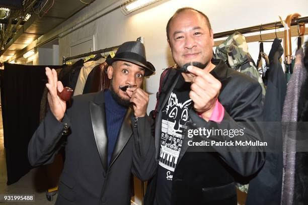 Paul Pau and Dan Nakamura attend GLDC at Saks: Art and Fashion Event in the basement of Saks Fifth Ave featuring art by Karen Bystedt at Saks Fifth...