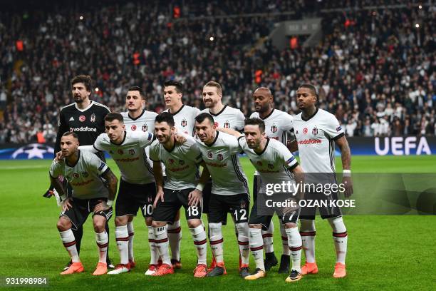 Besiktas players Portuguese midfielder Ricardo Quaresma, midfielder Oguzhan Ozyakup, midfielder Tolgay Arslan, defenders Gary Medel and Gokhan Gonul,...