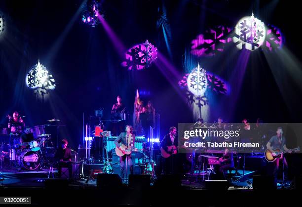 Snow Patrol perform on stage at the Brighton Centre on November 18, 2009 in Brighton, England.