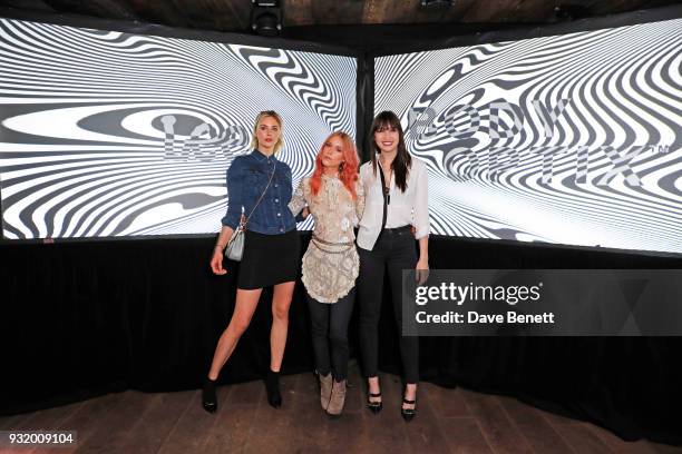 Tamsin Egerton, Mary Charteris and Daisy Lowe attend the Lee Body Optix by Lee Jeans dinner at The London EDITION on March 14, 2018 in London,...