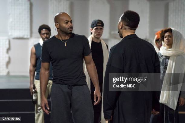 Rehearsals -- Pictured: Brandon Victor Dixon as Judas, John Legend as Jesus --