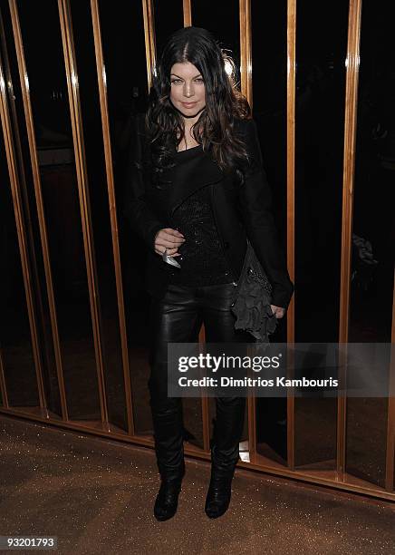 Fergie attends The Cinema Society & Calvin Klein screening after party for "Broken Embraces" at the The Standard on November 17, 2009 in New York...