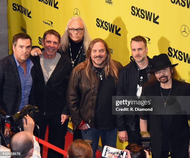 Vector mangement's Ross Schilling, WME's Greg Oswald, Lynyrd Skynyrd band members Rickey Medlocke, Johnny Van Zant, Director Stephen Kijak and...