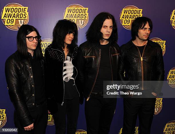 Jack Lawrence, Alison Mosshart, Jack White and Dean Fertita of The Dead Weather attend the 2009 mtvU Woodie Awards at the Roseland Ballroom on...