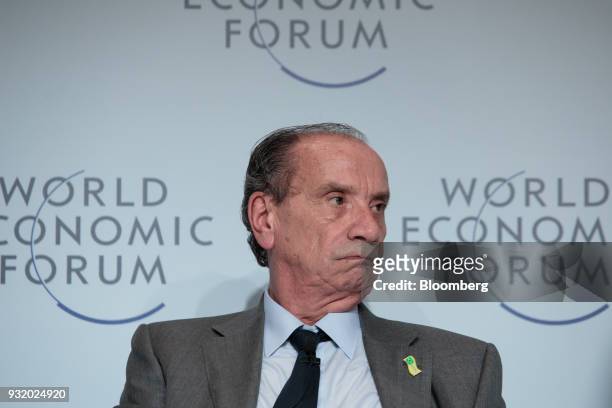 Aloysio Nunes Ferreira Filho, Brazil's foreign affairs minister, listens during the World Economic Forum on Latin America in Sao Paulo, Brazil, on...