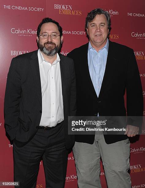 Sony Pictures Classics Co-President Michael Barker and Sony Pictures Classics Co-President Tom Bernard attend The Cinema Society & Calvin Klein...