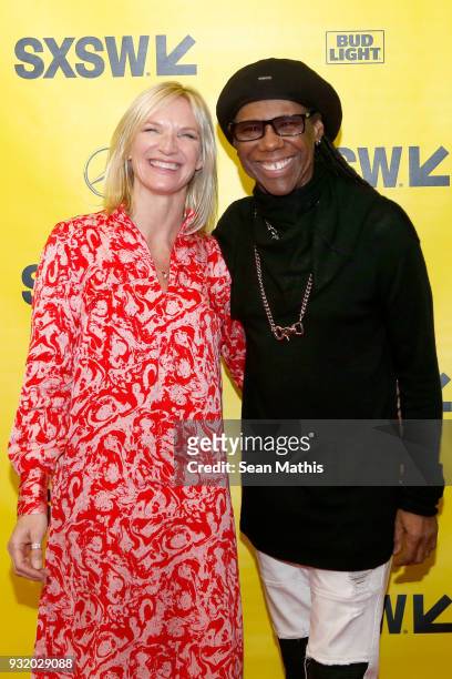Jo Whiley and Nile Rodgers attend Music Business 101 - A Q&A with Legendary Music Icon Nile Rodgers during SXSW at Austin Convention Center on March...