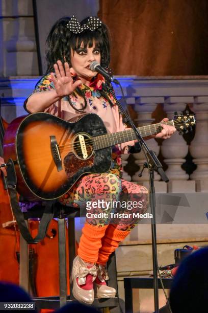 Nina Hagen during the exhibition opening of 'OH YEAH! Popmusik in Deutschland' at Museum fuer Kommunikation on March 14, 2018 in Berlin, Germany.
