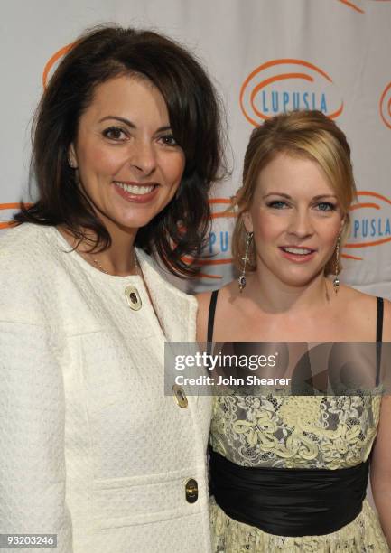Honorees Janice Arouh and Melissa Joan Hart attend the 7th Annual Bag Ladies Luncheon benefitting Lupus LA at Beverly Wilshire Four Seasons Hotel on...