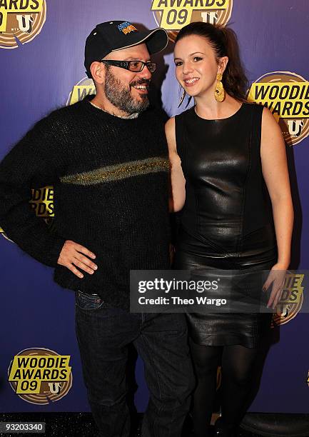 Actors David Cross and Amber Tamblyn attend the 2009 mtvU Woodie Awards at the Roseland Ballroom on November 18, 2009 in New York City.