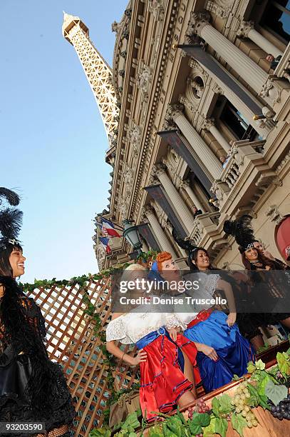 Holly Madison and Diane Vincent attend the 2009 Georges DuBoeuf Beaujolais Nouveau celebration at Paris Las Vegas on November 18, 2009 in Las Vegas,...