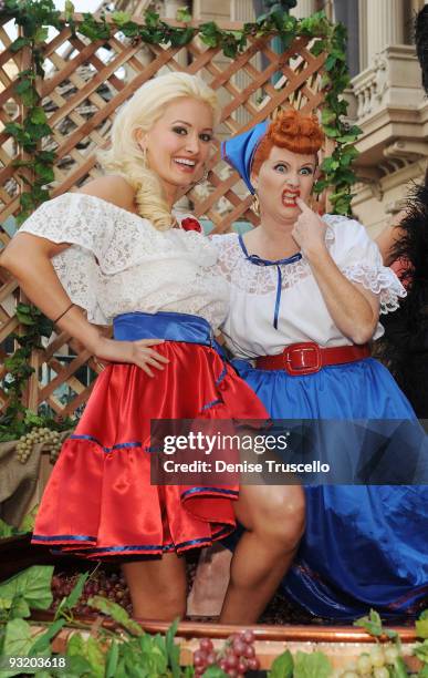 Holly Madison and Diane Vincent attend the 2009 Georges DuBoeuf Beaujolais Nouveau celebration at Paris Las Vegas on November 18, 2009 in Las Vegas,...