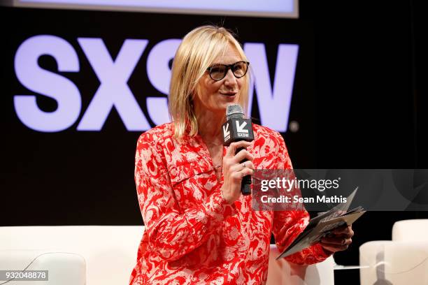 Jo Whiley speaks onstage at Music Business 101 - A Q&A with Legendary Music Icon Nile Rodgers during SXSW at Austin Convention Center on March 14,...