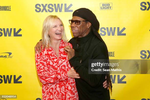 Jo Whiley and Nile Rodgers attend Music Business 101 - A Q&A with Legendary Music Icon Nile Rodgers during SXSW at Austin Convention Center on March...