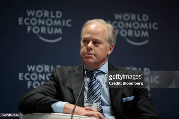 Michael Gregoire, chief executive officer of CA Technologies, listens during the World Economic Forum on Latin America in Sao Paulo, Brazil, on...