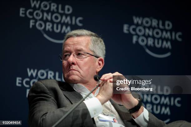 Brian Gallagher, president and chief executive officer of United Way Worldwide Inc., listens during the World Economic Forum on Latin America in Sao...