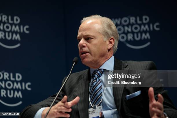 Michael Gregoire, chief executive officer of CA Technologies, speaks during the World Economic Forum on Latin America in Sao Paulo, Brazil, on...