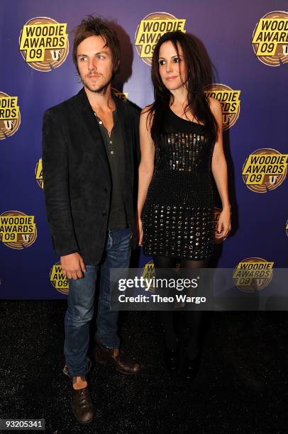 Musician Charlie Mars and Actress Mary-Louise Parker attend the 2009 mtvU Woodie Awards at the Roseland Ballroom on November 18, 2009 in New York...