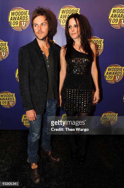 Musician Charlie Mars and Actress Mary-Louise Parker attend the 2009 mtvU Woodie Awards at the Roseland Ballroom on November 18, 2009 in New York...