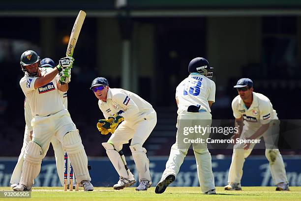 Daniel Marsh of the Tigers bats during day three of the Sheffield Shield match between the New South Wales Blues and the Tasmanian Tigers at Sydney...