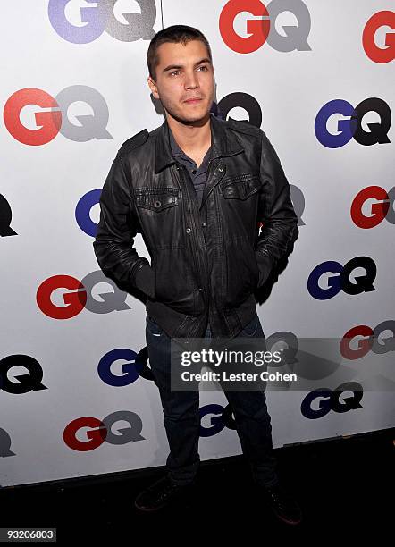 Actor Emile Hirsch arrives at the 14th annual GQ "Men Of The Year" party held at Chateau Marmont on November 18, 2009 in Hollywood, California.