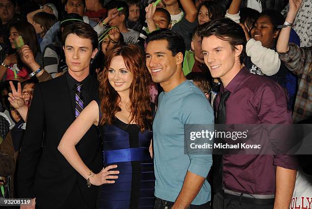 Actors Ryan Kelley, Galadriel Stineman, Mario Lopez and Nathan Keyes arrive at the Los Angeles Premiere of Cartoon Network's "Ben 10: Alien Swarm" at...