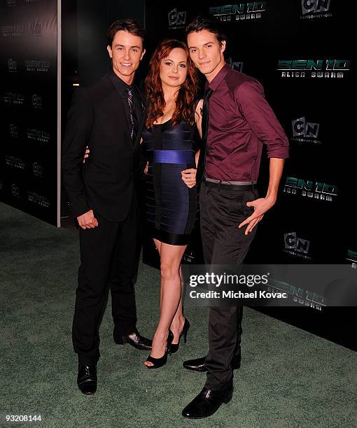 Actors Ryan Kelley, Galadriel Stineman, and Nathan Keyes arrive at the Los Angeles Premiere of Cartoon Network's "Ben 10: Alien Swarm" at Warner...