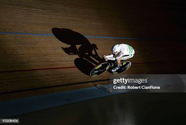 Rohan Dennis of Australia competes in the Men's Individual Pursuit Qualifying session during day one of 2009 UCI Track World Cup at Hisense Arena on...