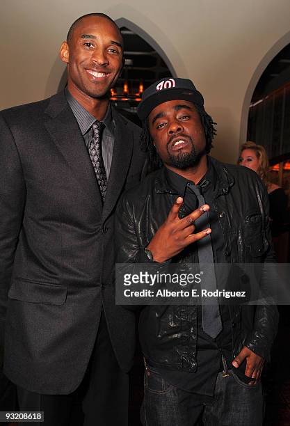 Player Kobe Bryant and rapper Wale attend the GQ "Men Of The Year" party held at Chateau Marmont on November 18, 2009 in Hollywood, California.