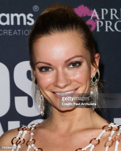 Actress / Model Caitlin O'Connor attends the Domingo Zapata Fashion Show at the Los Angeles Fashion Week 10th season anniversary at The MacArthur on...