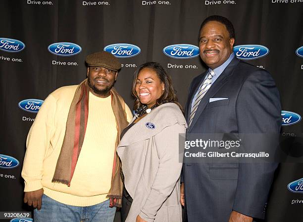 Rapper Beanie Sigel, Crystal Wortham and Sportscaster James Brown attend the "Taurus Top Performer: A Night With the 2010 Ford Taurus" at Dave &...